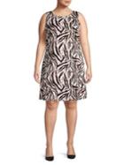 Kasper Plus Animal-print A-line Dress