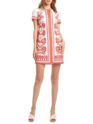 Trina Turk Floral Front Zip Sheath Dress