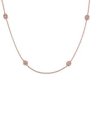 Sonatina Vintage 14k Rose Gold & Diamond Station Necklace