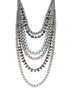 Stein And Blye Faux Pearl & Crystal Layered Necklace
