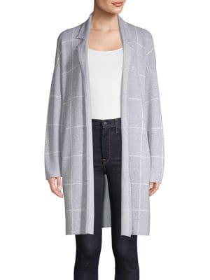 Jones New York Plaid Oversize Cardigan