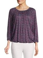 Michael Michael Kors Geometric-print Pleated Top