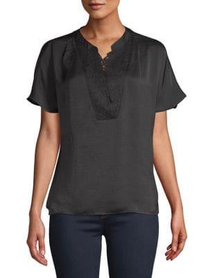 Vero Moda Lace-trimmed Short Sleeve Blouse