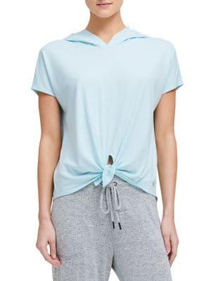 Donna Karan Active Front Knot Short-sleeve Top