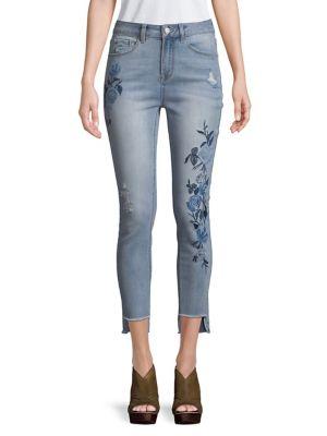 Kensie Jeans Floral Embroidered Jeans