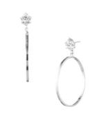 Givenchy Rhodium And Crystal Cluster Hoop Earrings
