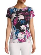 Donna Karan Floral Short-sleeve Top