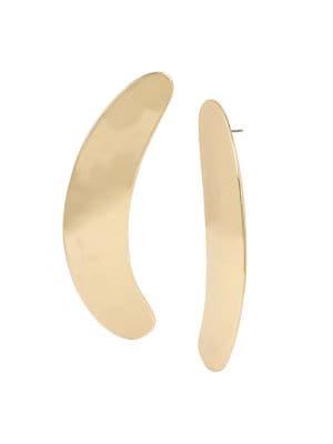 Robert Lee Morris Greener Pastures Goldtone Sculptural Curved Stick Linear Earrings