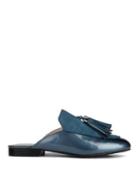 Kenneth Cole New York Whinnie Patent Leather And Suede Mules