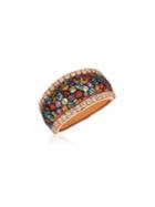 Le Vian Mixberry Gems Grape Amethyst, Cinnamon Citrine, Pomegranate Garnet, Green Apple Peridot, Sky Blue Topaz, Vanilla Topaz And 14k Strawberry Gold Ring