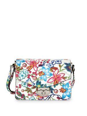 Mark Adam New York Floral Print Turnlock Crossbody Bag