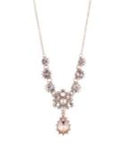 Marchesa Goldtone, Faux Pearl & Crystal Pendant Necklace