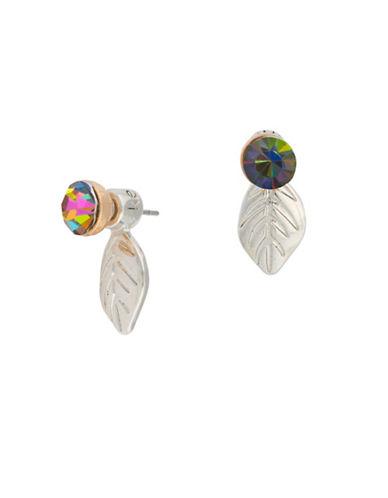 Kensie Flora And Fauna Two-tone Leaf Front Back Earrings
