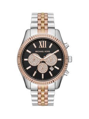Michael Kors Lexington Stainless Steel & Pave Crystal Bracelet Watch