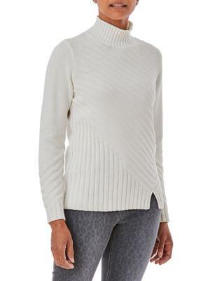 Olsen Diaganl Stitch Mockneck Sweater