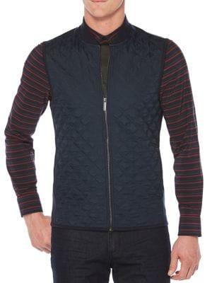 Perry Ellis Nylon Woven Zip Vest