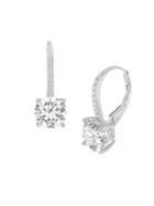 Lord & Taylor 925 Sterling Silver & Crystal Round Bridal Drop Earrings