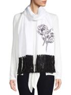 Karl Lagerfeld Paris Embroidered Camellia Scarf