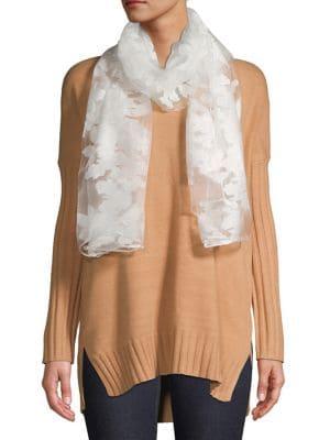 Cejon Burnout Floral Mesh Scarf
