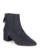Karl Lagerfeld Paris Leather Floral-print Ankle Boots
