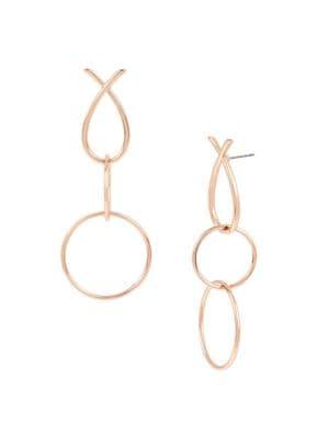 Bcbgeneration Rose Goldtone Twist Multi-circle Drop Earrings