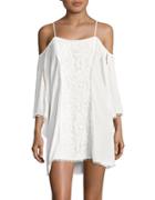 L Space Embroidered Cold-shoulder Cover-up Tunic