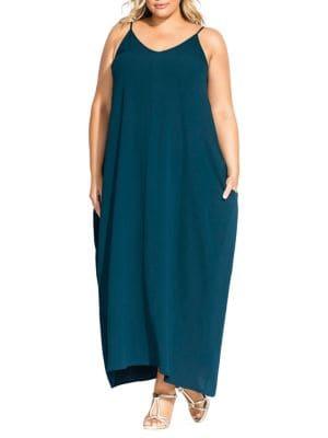 City Chic Plus Sleeveless V-neck Maxi Dress