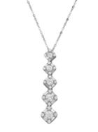 Lord & Taylor 14k White Gold & Diamond Drop Pendant Necklace