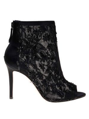 Badgley Mischka Verona Lace Peep-toe Booties