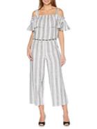 Rafaella Stripe Cold-shoulder Jumpsuit