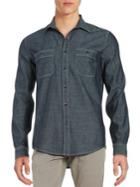 Dockers Premium Edition Chambray Fitted Long Sleeve Shirt