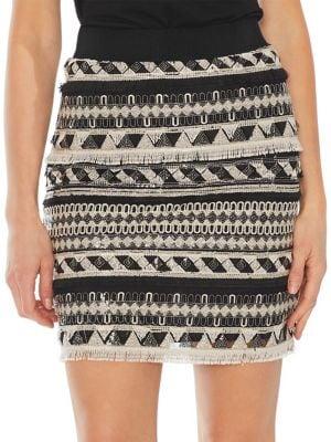 Vince Camuto Striped Ethnic Mini Pencil Skirt