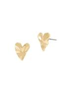 Bcbgeneration Goldtone Crinkle Heart Stud Earrings