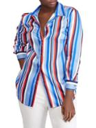 Lauren Ralph Lauren Plus Striped Cotton Button-down Shirt