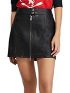 Polo Ralph Lauren A-line Leather Miniskirt