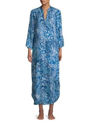 N Natori Ombre Patchwork Printed Caftan