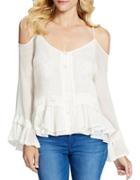 Jessica Simpson Jenna Ruffled Cold-shoulder Top