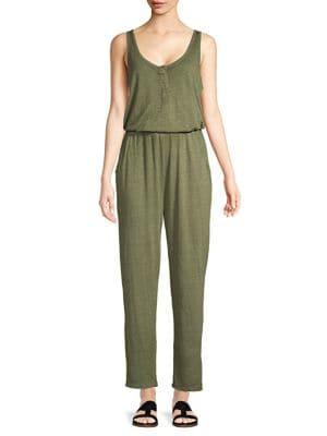 Harlow & Rose Sleeveless Burnout Jumpsuit