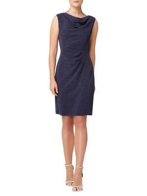 Tahari Arthur S. Levine Sleeveless Cowlneck Sheath Dress