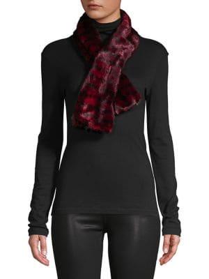 Laundry By Shelli Segal Striped Faux Fur Scarf