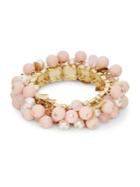 Design Lab Goldtone And Multi-stone Beaded Bracelet