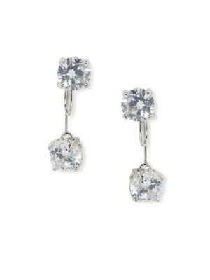 Vince Camuto Crystal-embellished Front Back Clip Earrings