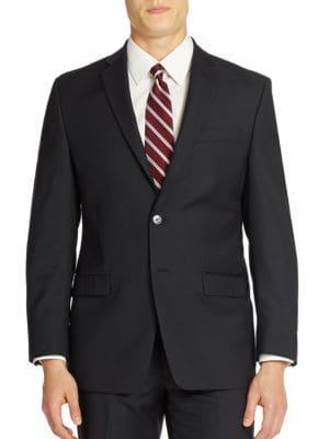 Calvin Klein Hairline-striped Slim-fit Wool Suit Jacket