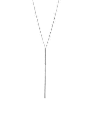 Lucky Brand Malibu Glamping Silvertone Bar Y Necklace