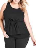 City Chic Plus Sweetly Pleated Top