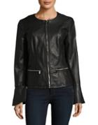 Calvin Klein Bell Sleeve Faux Leather Jacket