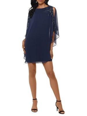 Xscape Beaded Mini Shift Dress