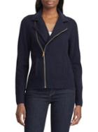 Lauren Ralph Lauren Asymmetrical-zip Cotton-blend Moto Jacket
