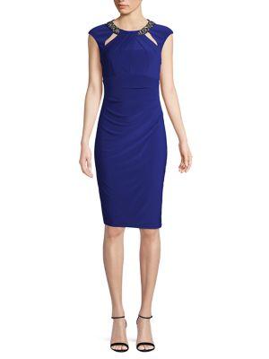 Eliza J Embellished Cutout Sheath Dress