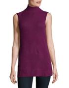 Design Lab Lord & Taylor Heathered Sleeveless Cashmere Sweater
